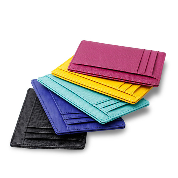 candy colorful saffian leather card holder