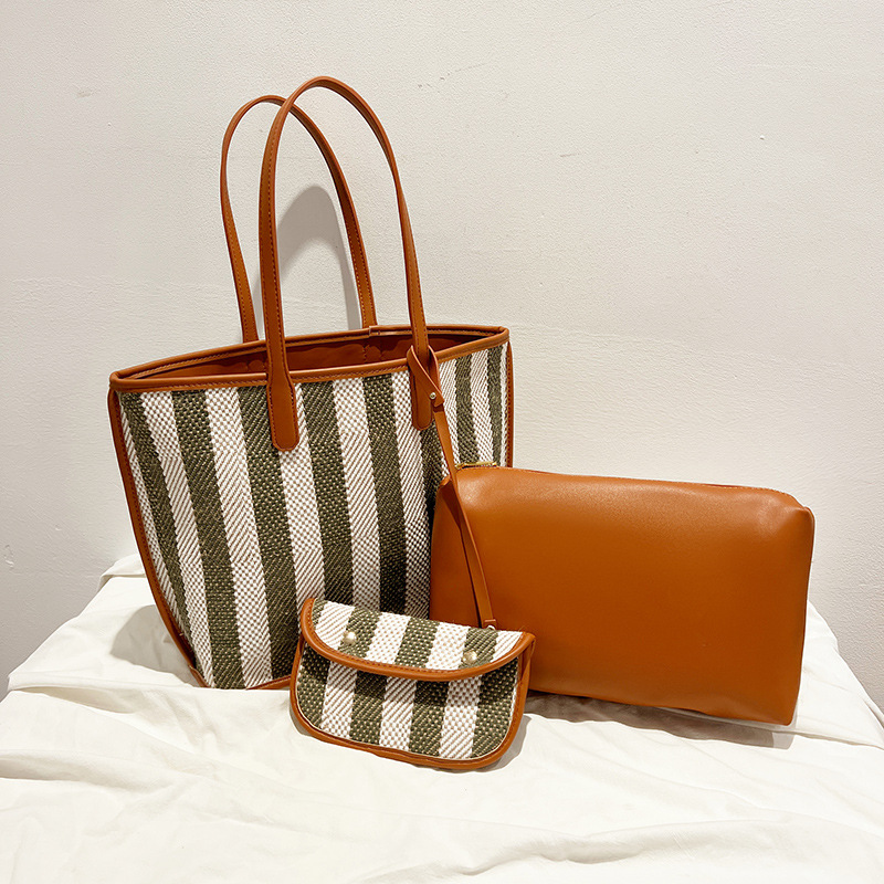 stripe casual style women's shoulder and women bags 2022