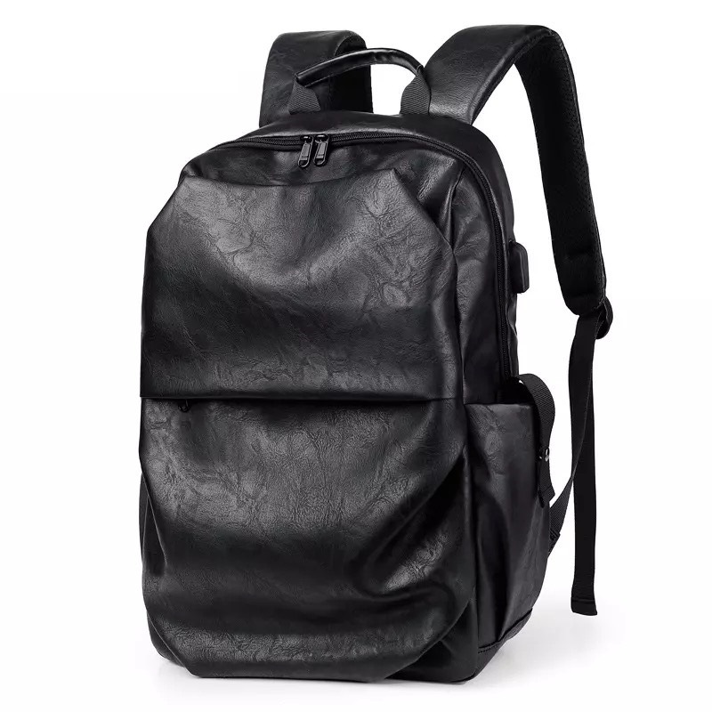 New fashion PU leater large capacity school student shoulder laptop bag outdoor travel backpack