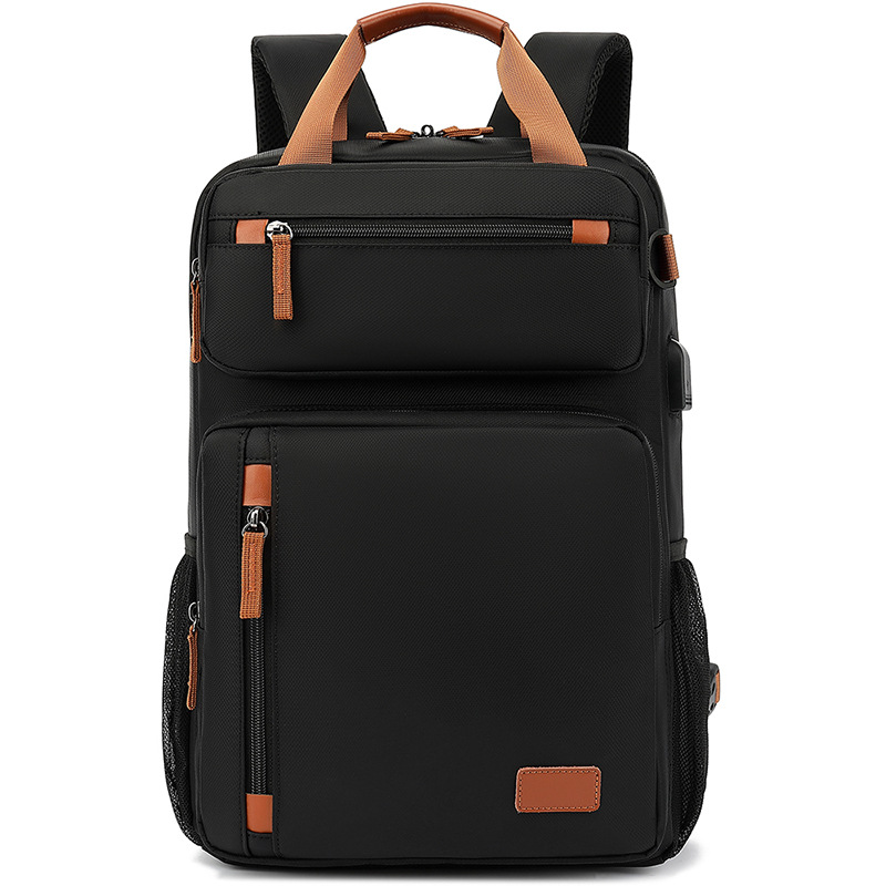 School boy men's laptop back pack outdoor travel shoulder bag large capacity USB business computer backpack