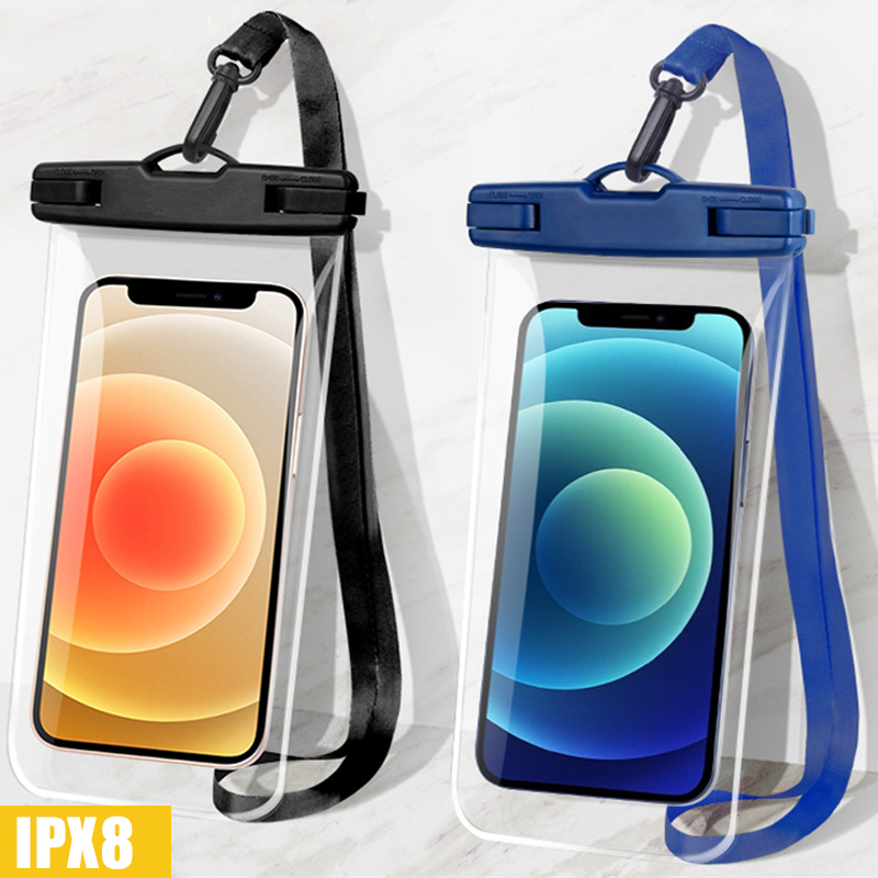 6.5in Cell Phone Touch Screen Transparent Waterproof Underwater PVC Pouch Case Bag Holder