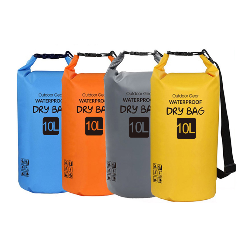 10L PVC folding waterproof hiking beach bag buckets