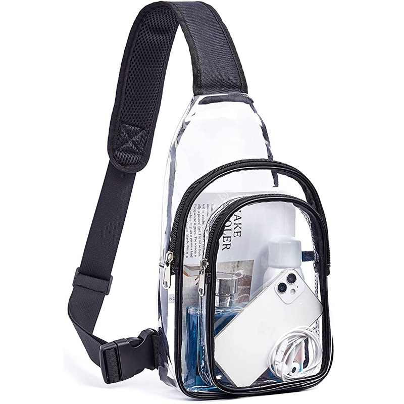 Custom PVC Clear Bag Travel Single Shoulder Crossbody Bag