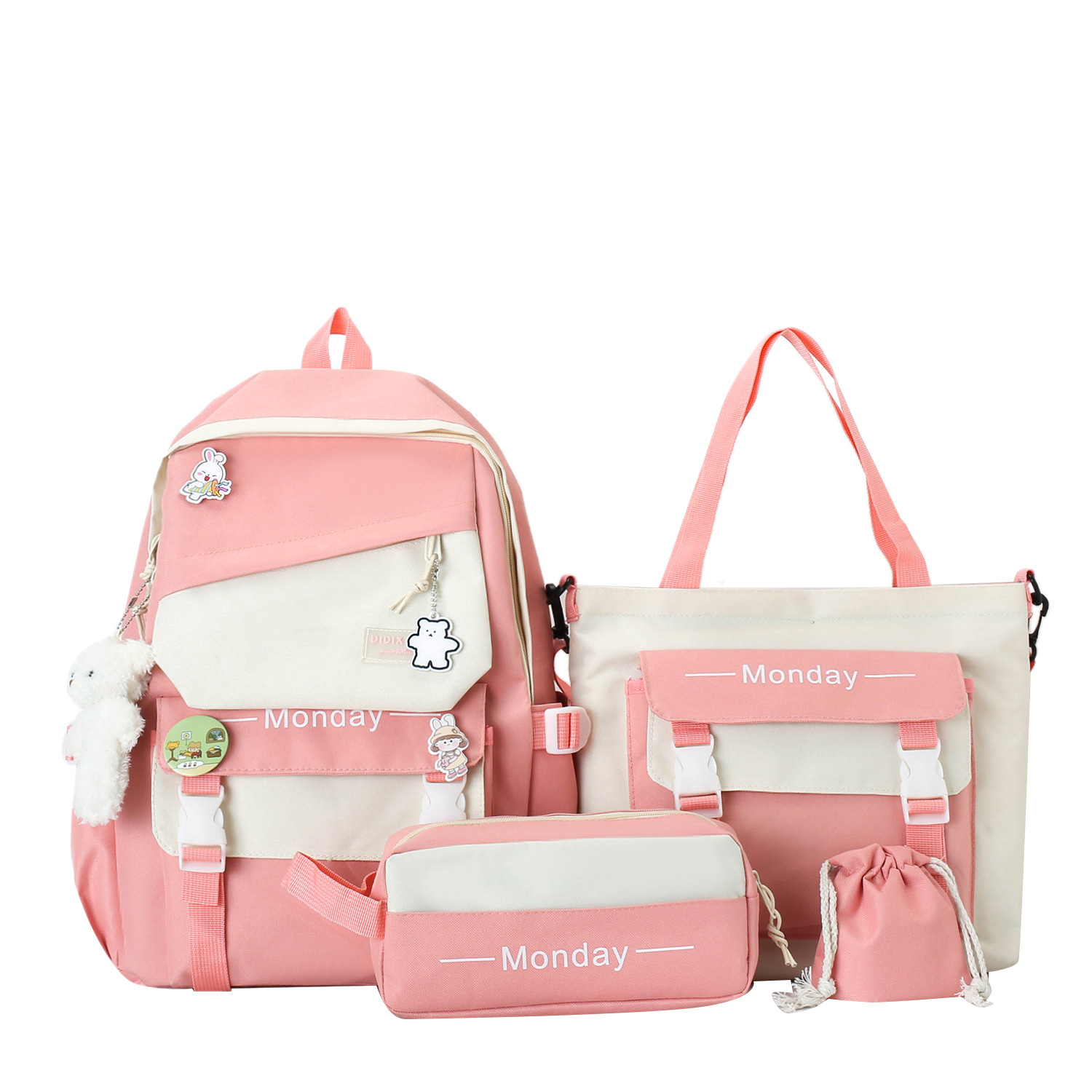 One Set Cute High Junior School Students Backpack Shoulder Bags
