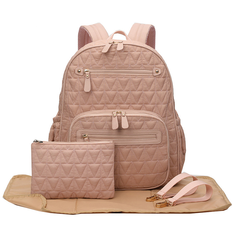 Nylon baby diaper bags backpack for mommy with changing mat