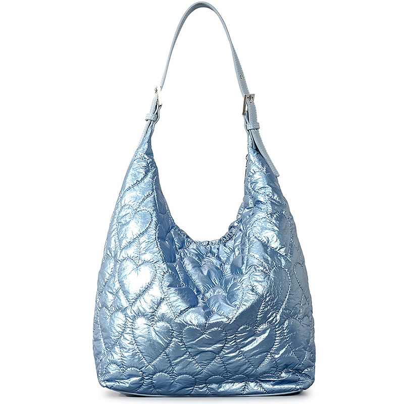 Large capacity puffer soft love diamond lattice shoulder women's tote bags