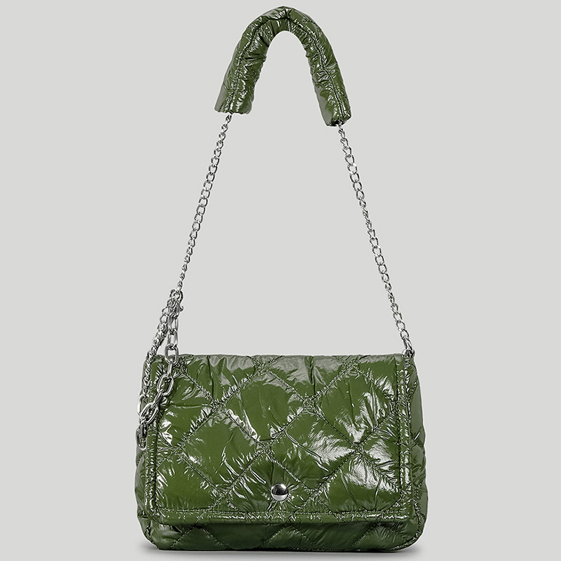 Winter style nylon padding cotton quilted puffy women's handbag