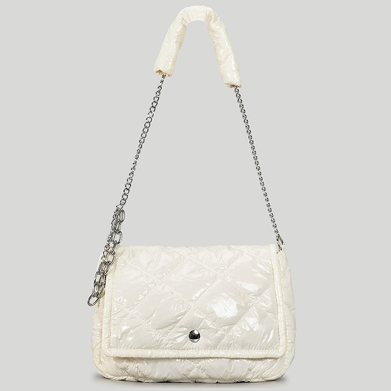 Winter style nylon padding cotton quilted puffy women's handbag