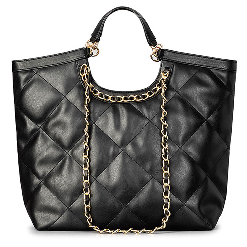 New style winter PU shoulder chain women's tote bags