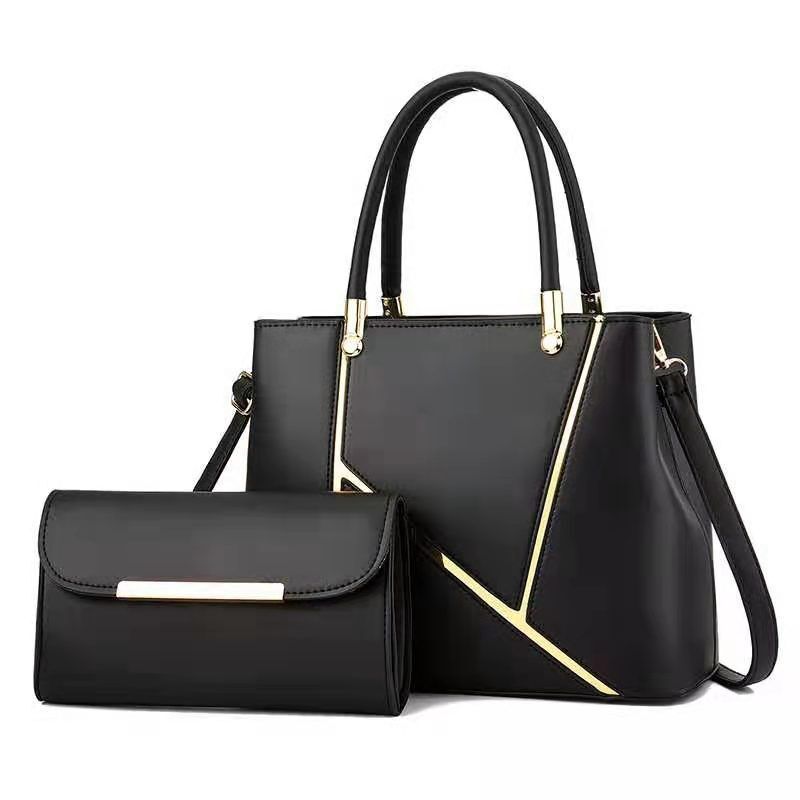 Winter fashion women's luxury PU leather handbags with purse