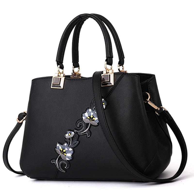 Fashion flowers ladies' bags hand bag PU leather luxury handbags