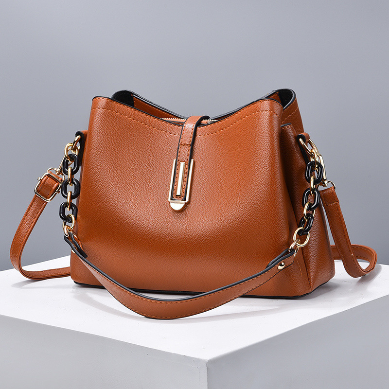 Winter PU leather simple style women totes handbags
