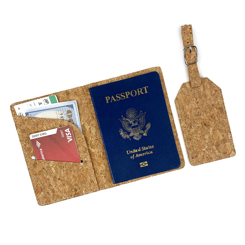 New cork travel passport holder wallets credit card case protector